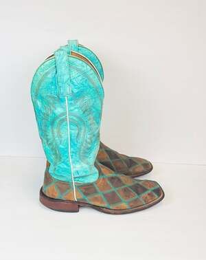 Horsepower by Anderson Bean Patchwork Western Cowboy Boots Size 10D